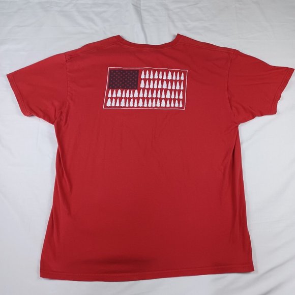 Columbia Men's Size 2XL T-Shirt American Flag Trees Red Patriotic U.S.A. - Picture 2 of 8